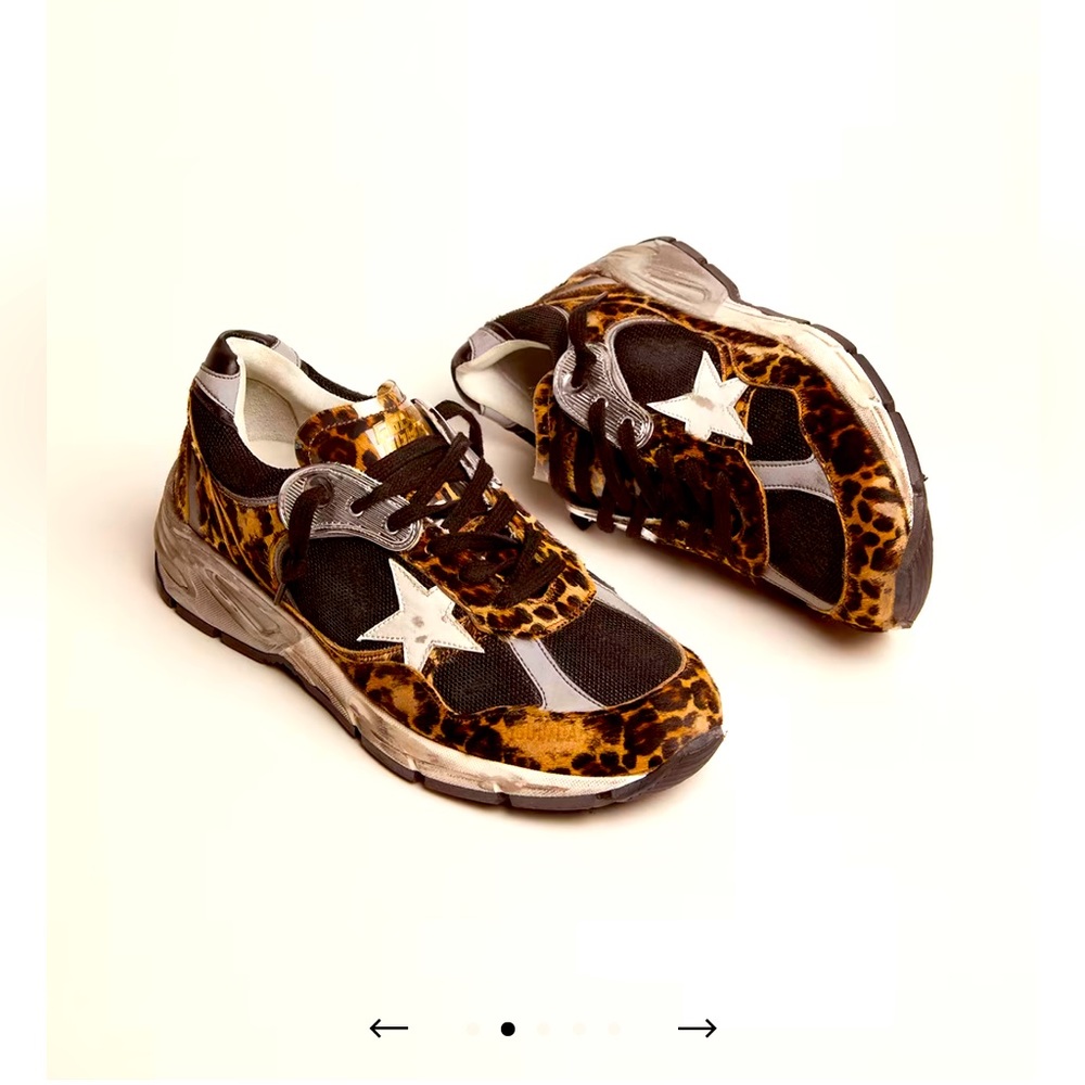 Golden Goose Dad-Stars Leopard Horsy Women’s 42 GUC